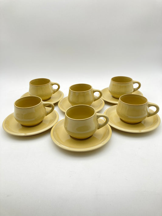 【未使用品】ノリタケ FOLKSTONE 黄土色 カップ＆ソーサー6客 1215-703