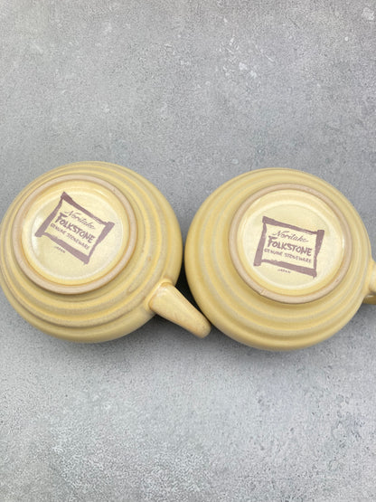 【未使用品】ノリタケ FOLKSTONE 黄土色 カップ＆ソーサー6客 1215-703