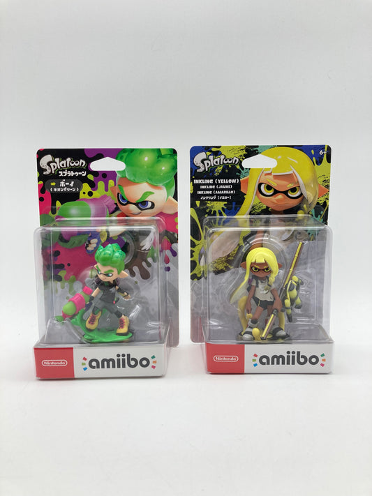 スプラトゥーン amiibo ボーイ(ネオングリーン) インクリング(イエロー) 未開封品 1111-405