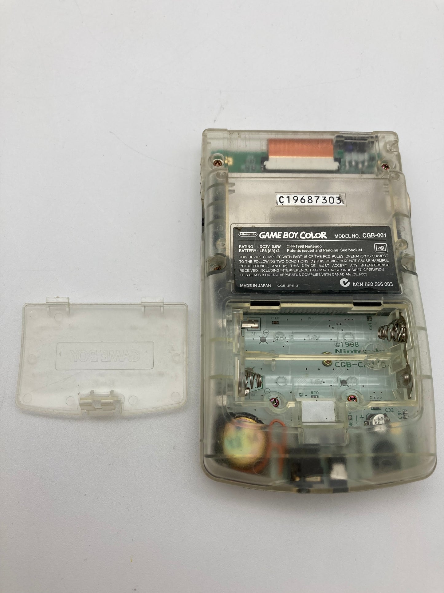 Nintendo ゲームボーイカラー スケルトン本体 動作品ゲームソフト付き 1111-408