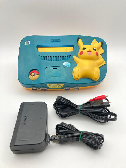 ニンテンドー 64 本体 ポケモン ピカチュウ ブルー動作OK 付属品付き 1017-402