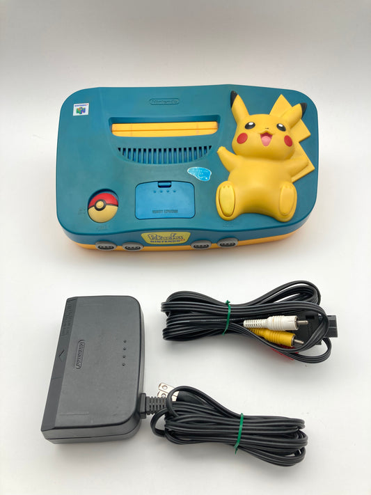 ニンテンドー 64 本体 ポケモン ピカチュウ ブルー動作OK 付属品付き 1017-403