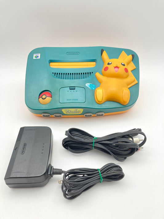 ニンテンドー 64 本体 ポケモン ピカチュウ ブルー動作OK 付属品付き 1017-404