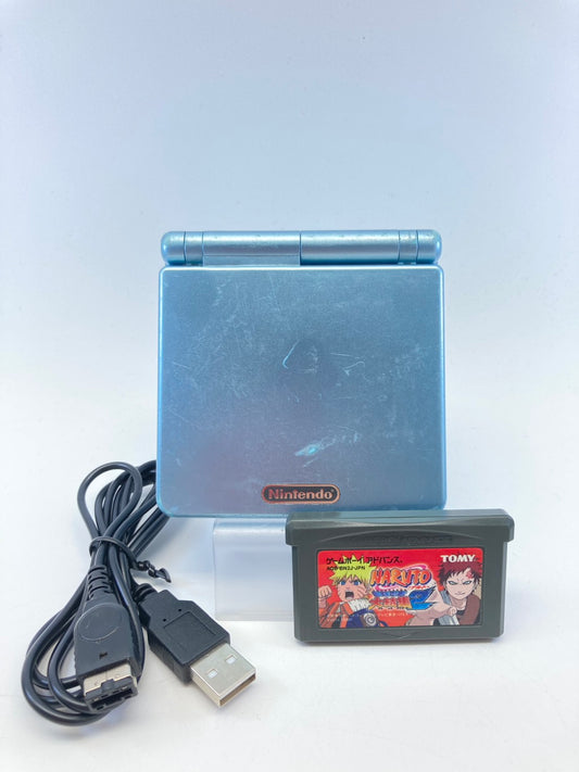 任天堂 Nintendo ゲームボーイアドバンスSP 本体【パールブルー】ソフト付き 動作品 1209-705